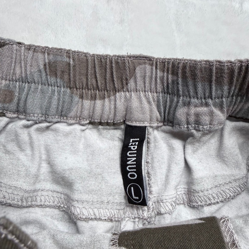 Black & Gray Camouflage Cargo Pants Women‎ Size L Stretchy Pockets Streetwear - Picture 3 of 7